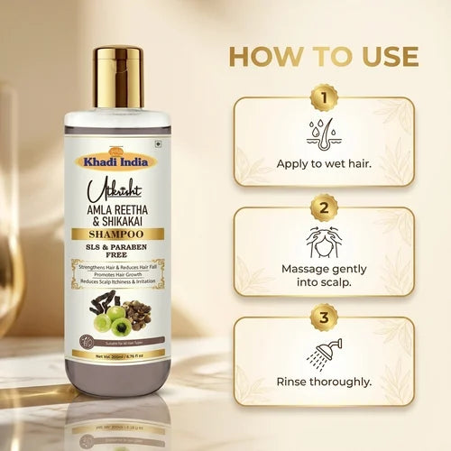 Khadi India Utkrisht Amla Reetha And Shikakai Shampoo