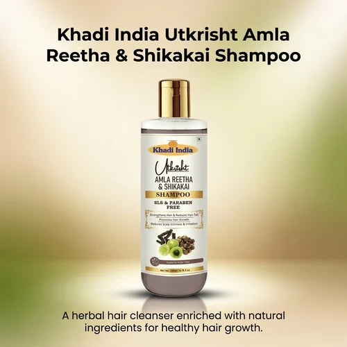 Khadi India Utkrisht Amla Reetha And Shikakai Shampoo
