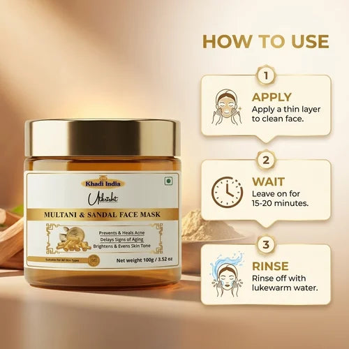 Khadi India Utkrisht Multani & Sandal Face Mask