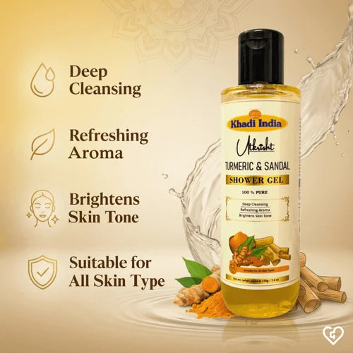 Khadi India Utkrisht Turmeric & Sandal Shower Gel